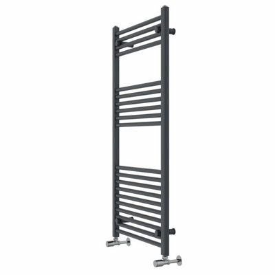 Rinse bathrooms Rinse Straight Bathroom Heated Towel Rail Ladder Radiator Anthracite 1200X600mm from B&Q