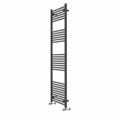 Rinse bathrooms Rinse Straight Bathroom Heated Towel Rail Ladder Radiator Anthracite 1800X600mm from B&Q