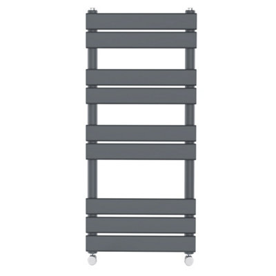 Rinse bathrooms Rinse Flat Panel Anthracite Bathroom Heated Towel Rail Ladder Radiator Warmer 1000X450mm from B&Q