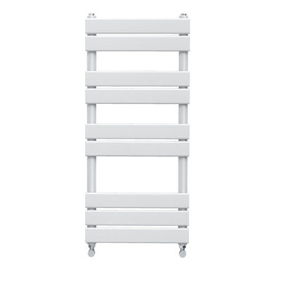 Rinse bathrooms Rinse Flat Panel Bathroom Heated Towel Rail Ladder Radiator Warmer -1000X450mm White from B&Q