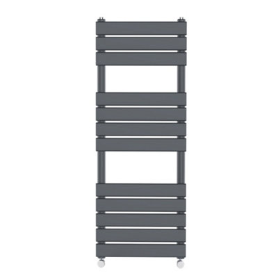 Rinse bathrooms Rinse Flat Panel Anthracite Bathroom Heated Towel Rail Ladder Radiator Warmer 1200X450mm from B&Q