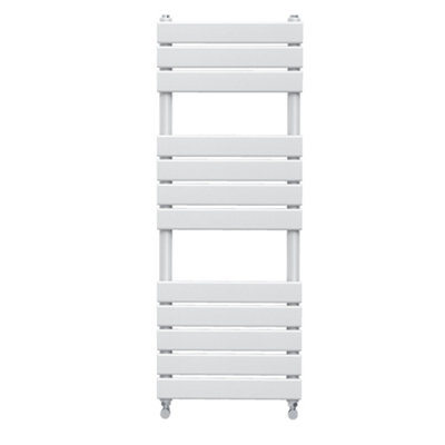 Rinse bathrooms Rinse Flat Panel Bathroom Heated Towel Rail Ladder Radiator Warmer -1200X450mm White from B&Q