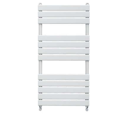 Rinse bathrooms Rinse Flat Panel Bathroom Heated Towel Rail Ladder Radiator Warmer -1200X600mm White from B&Q