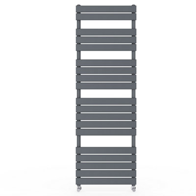 Rinse bathrooms Rinse Flat Panel Anthracite Bathroom Heated Towel Rail Ladder Radiator Warmer 1800X600mm from B&Q
