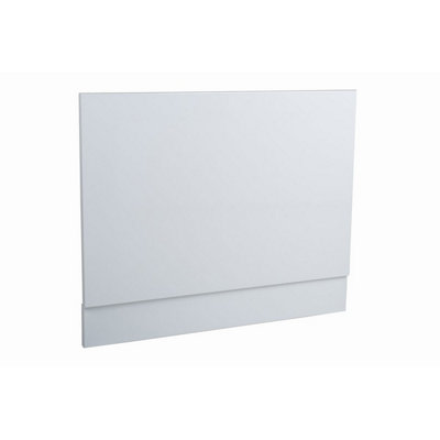 Rinse Bathrooms Modern Bathroom High Gloss White 700 mm Wrapped Wood Bath End Panel from B&Q