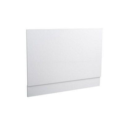 Rinse Bathrooms Modern Bathroom High Gloss White 750 mm Wrapped Wood Bath End Panel from B&Q