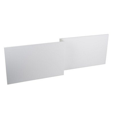 Rinse Bathrooms 1700mm L Shape Gloss White Wood Shower Bath Front Panel from B&Q