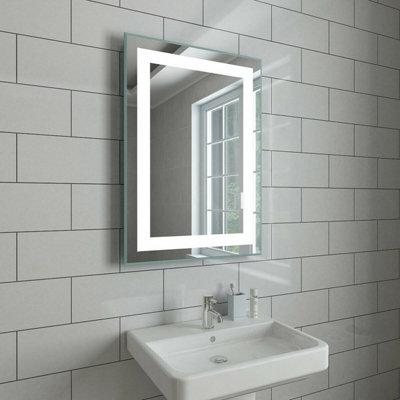 Rinse Bathrooms 700 X 500mm Illuminated Led Bathroom Mirror With Demister Ip44 from B&Q