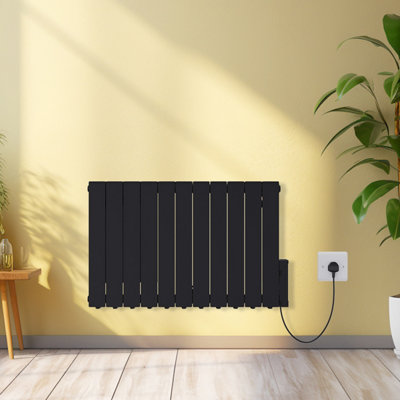 Rinse Bathrooms 2000W Smart Wifi Electric Oil Filled Radiators Electric Heater With Adjustable Thermostat & Timer Black from B&Q