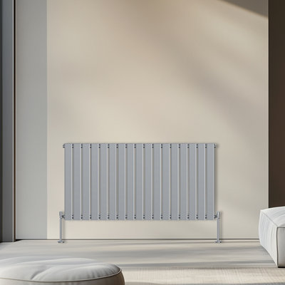Rinse Bathrooms 600X1156mm Horizontal Column Designer Radiator Chrome Single Flat Panel Radiators from B&Q