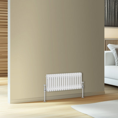 Rinse Bathrooms Traditional Cast Iron Style Double Column Horizontal Radiator White 300 X 830mm from B&Q