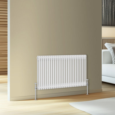 Rinse Bathrooms Traditional Cast Iron Style Double Column Horizontal Radiator White 600 X 1190mm from B&Q