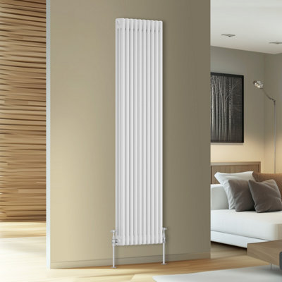 Rinse Bathrooms Traditional Cast Iron Style Triple Column Vertical Radiator White 1800 X 472mm from B&Q