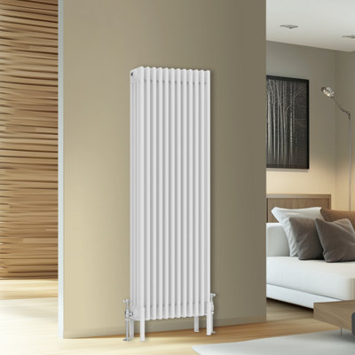 Rinse Bathrooms Traditional Cast Iron Style 4 Colomn Column Vertical Radiator White 1500 X 560mm from B&Q