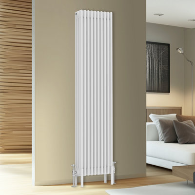 Rinse Bathrooms Traditional Cast Iron Style 4 Colomn Column Vertical Radiator White 1800 X 470mm from B&Q