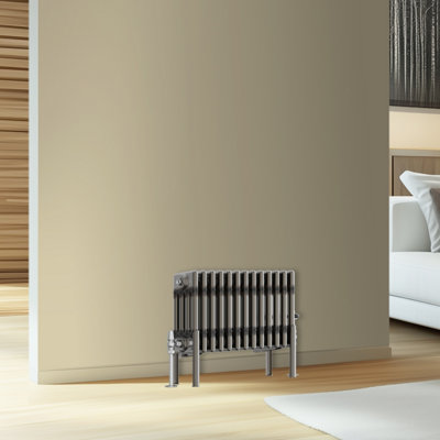 Rinse Bathrooms Traditional Cast Iron Style 4 Colomn Column Horizontal Radiator Raw Metal 300 X 605mm from B&Q
