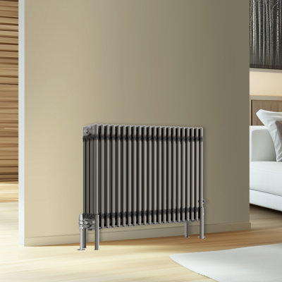 Rinse Bathrooms Traditional Cast Iron Style 4 Colomn Column Horizontal Radiator Raw Metal 600 X 1010mm from B&Q