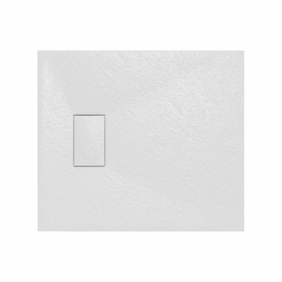 Rinse Bathrooms Smc Slate Effect Shower Enclosure Tray 800X700mm Rectangular Wetroom Shower Base White from B&Q