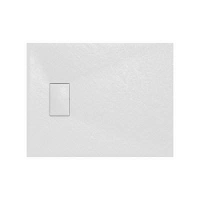 Rinse Bathrooms Smc Slate Effect Shower Enclosure Tray 900X700mm Rectangular Wetroom Shower Base White from B&Q