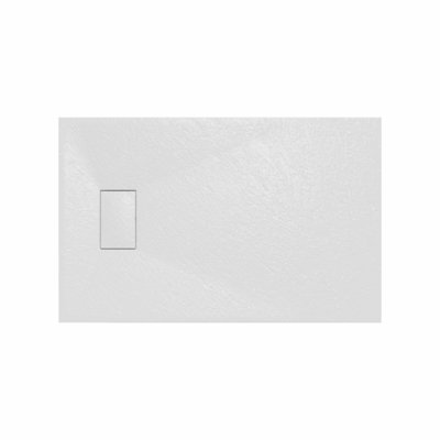 Rinse Bathrooms Smc Slate Effect Shower Enclosure Tray 1100X700mm Rectangular Wetroom Shower Base White from B&Q