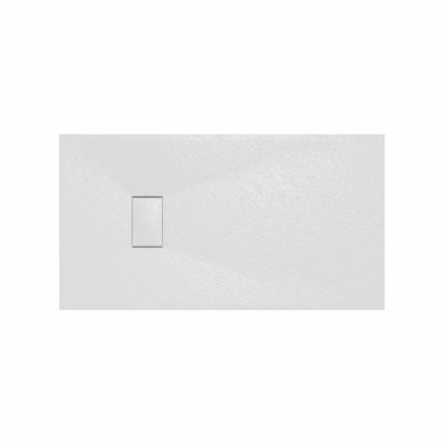 Rinse Bathrooms Smc Slate Effect Shower Enclosure Tray 1300X700mm Rectangular Wetroom Shower Base White from B&Q