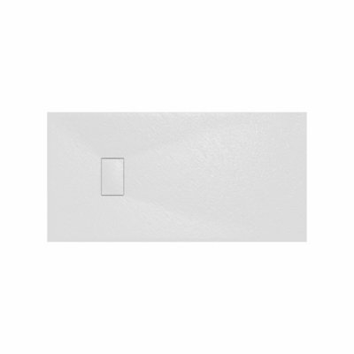 Rinse Bathrooms Smc Slate Effect Shower Enclosure Tray 1400X700mm Rectangular Wetroom Shower Base White from B&Q