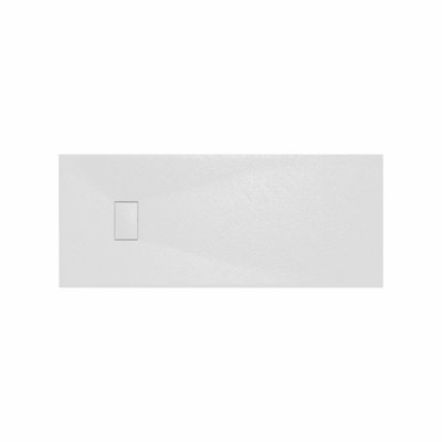 Rinse Bathrooms Smc Slate Effect Shower Enclosure Tray 1700X700mm Rectangular Wetroom Shower Base White from B&Q