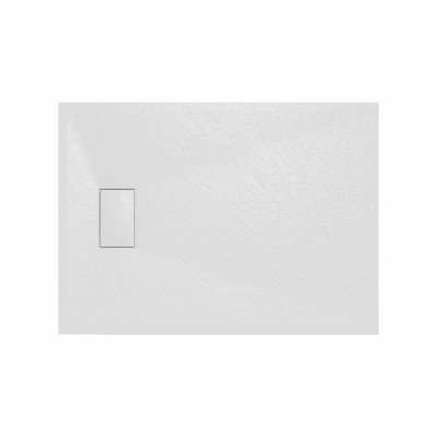 Rinse Bathrooms Smc Slate Effect Shower Enclosure Tray 1100X800mm Rectangular Wetroom Shower Base White from B&Q