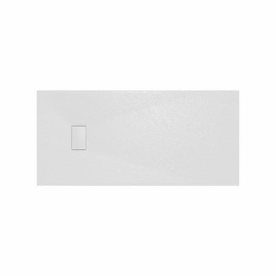 Rinse Bathrooms Smc Slate Effect Shower Enclosure Tray 1700X800mm Rectangular Wetroom Shower Base White from B&Q