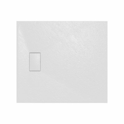 Rinse Bathrooms Smc Slate Effect Shower Enclosure Tray 1000X900mm Rectangular Wetroom Shower Base White from B&Q