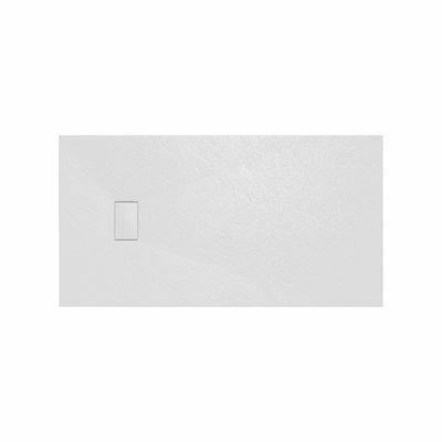 Rinse Bathrooms Smc Slate Effect Shower Enclosure Tray 1700X900mm Rectangular Wetroom Shower Base White from B&Q