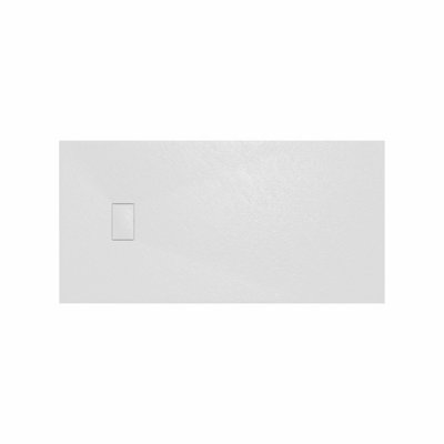 Rinse Bathrooms Smc Slate Effect Shower Enclosure Tray 1800X900mm Rectangular Wetroom Shower Base White from B&Q