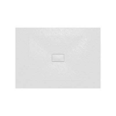 Rinse Bathrooms Smc Slate Effect Shower Enclosure Tray 1400X1000mm Rectangular Wetroom Shower Base White from B&Q