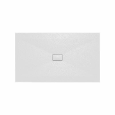 Rinse Bathrooms Smc Slate Effect Shower Enclosure Tray 1700X1000mm Rectangular Wetroom Shower Base White from B&Q