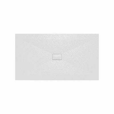 Rinse Bathrooms Smc Slate Effect Shower Enclosure Tray 1800X1000mm Rectangular Wetroom Shower Base White from B&Q