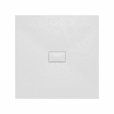 Rinse Bathrooms Smc Slate Effect Shower Enclosure Tray 1000X1000mm Square Wetroom Shower Base White from B&Q