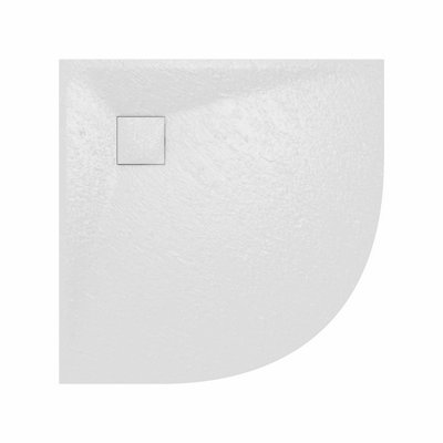 Rinse Bathrooms Smc Slate Effect Shower Enclosure Tray 800X800mm Quadrant Wetroom Shower Base White from B&Q