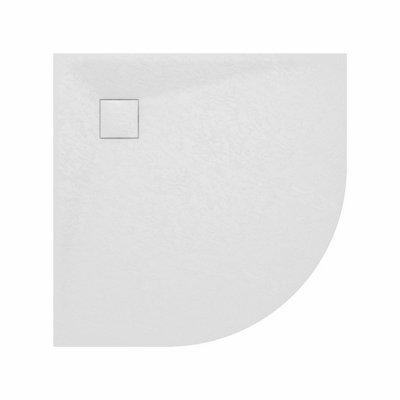 Rinse Bathrooms Smc Slate Effect Shower Enclosure Tray 900X900mm Quadrant Wetroom Shower Base White from B&Q