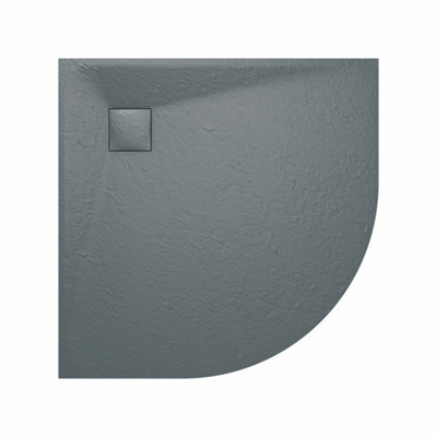Rinse Bathrooms Smc Slate Effect Shower Enclosure Tray 900X900mm Quadrant Wetroom Shower Base Anthracite from B&Q