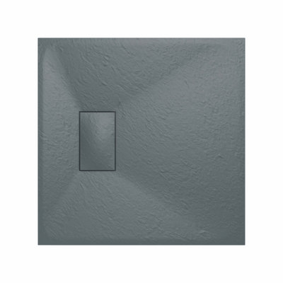 Rinse Bathrooms Smc Slate Effect Shower Enclosure Tray 700X700mm Square Wetroom Shower Base Anthracite from B&Q
