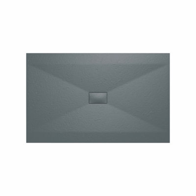 Rinse Bathrooms Smc Slate Effect Shower Enclosure Tray 1600X1000mm Rectangular Wetroom Shower Base Anthracite from B&Q