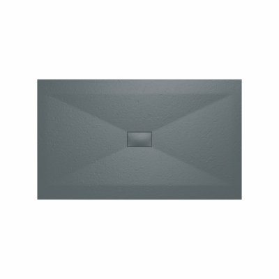 Rinse Bathrooms Smc Slate Effect Shower Enclosure Tray 1700X1000mm Rectangular Wetroom Shower Base Anthracite from B&Q