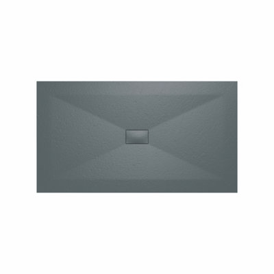 Rinse Bathrooms Smc Slate Effect Shower Enclosure Tray 1800X1000mm Rectangular Wetroom Shower Base Anthracite from B&Q
