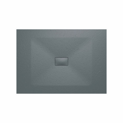 Rinse Bathrooms Smc Slate Effect Shower Enclosure Tray 1400X1000mm Rectangular Wetroom Shower Base Anthracite from B&Q