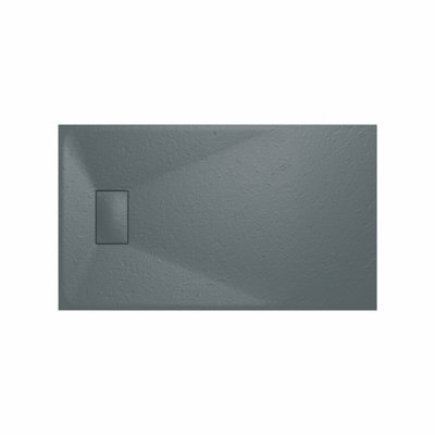 B&Q -  Smc Slate Effect Shower Enclosure Tray 1200X700mm Rectangular Wetroom Shower Base Anthracite