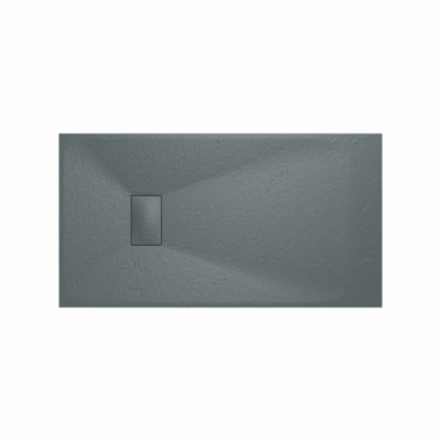 Rinse Bathrooms Smc Slate Effect Shower Enclosure Tray 1300X700mm Rectangular Wetroom Shower Base Anthracite from B&Q