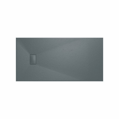 Rinse Bathrooms Smc Slate Effect Shower Enclosure Tray 1800X900mm Rectangular Wetroom Shower Base Anthracite from B&Q