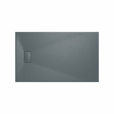 Rinse Bathrooms Smc Slate Effect Shower Enclosure Tray 1500X900mm Rectangular Wetroom Shower Base Anthracite from B&Q
