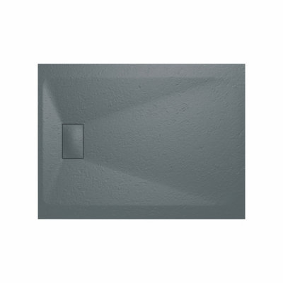 Rinse Bathrooms Smc Slate Effect Shower Enclosure Tray 1200X900mm Rectangular Wetroom Shower Base Anthracite from B&Q