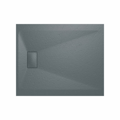 Rinse Bathrooms Smc Slate Effect Shower Enclosure Tray 1100X900mm Rectangular Wetroom Shower Base Anthracite from B&Q